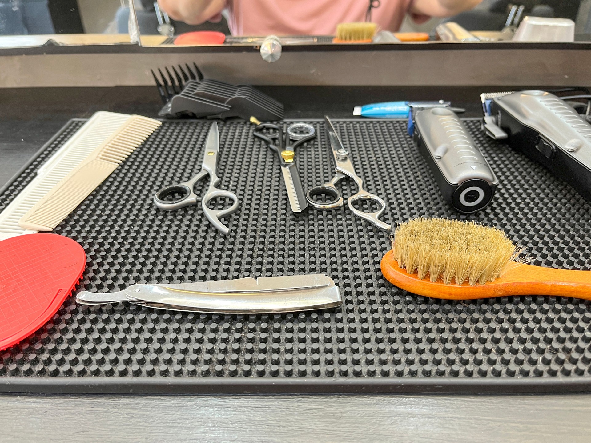 At the barbers